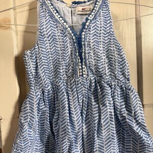 Vineyard vines blue and white layered cotton dress